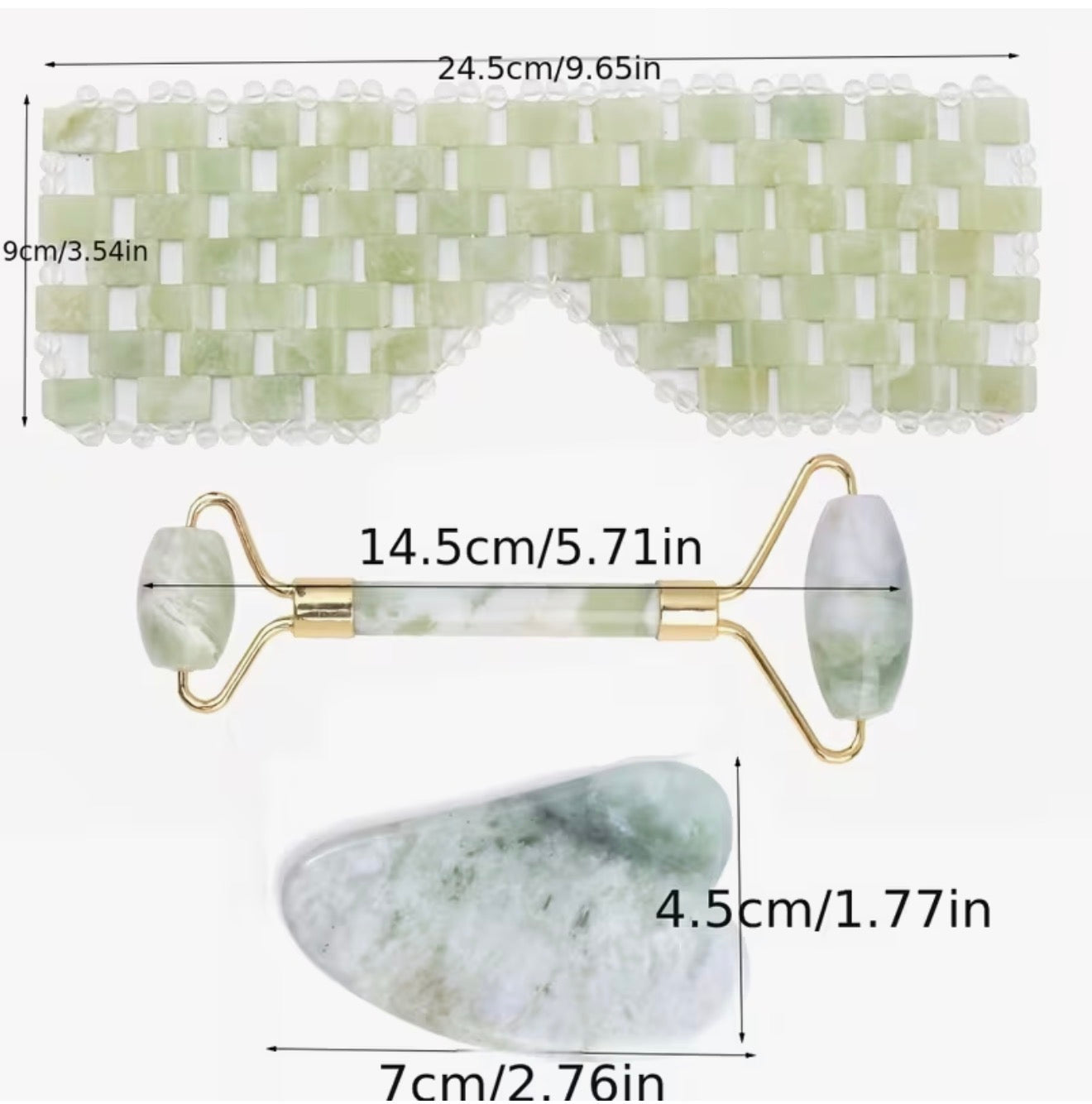 Jade Serenity Ritual Set | 3-Piece Cooling Face Mask, Roller & Gua Sha Kit